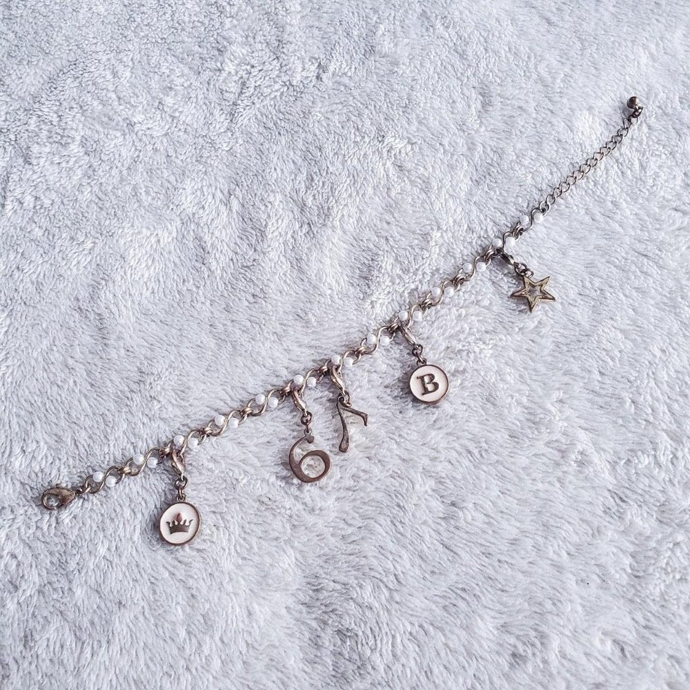 dainty pastel pink & mini pearls Parisian chain interwoven braided bracelet